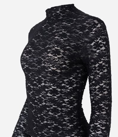 Blusa Segunda Piel en Encaje con Cuello Alto 6