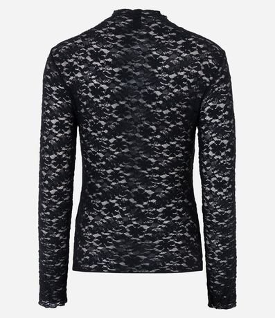 Blusa Segunda Piel en Encaje con Cuello Alto 7