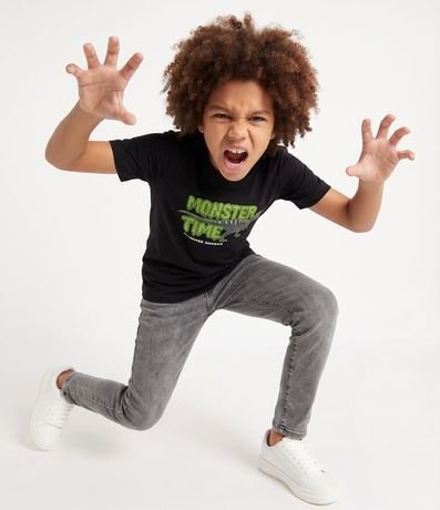 Remera Infantil en Algodón Dinosaurio Brilla en la Oscuridad - Talle 5 a 14 años