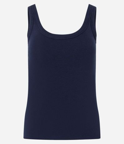 Musculosa Básica en Rib con Breteles Anchos