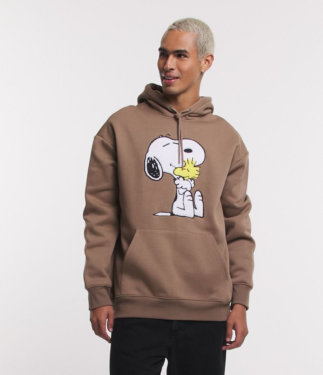 Buzo en Algodón con Forro en Fleece y Estampado Snoopy en