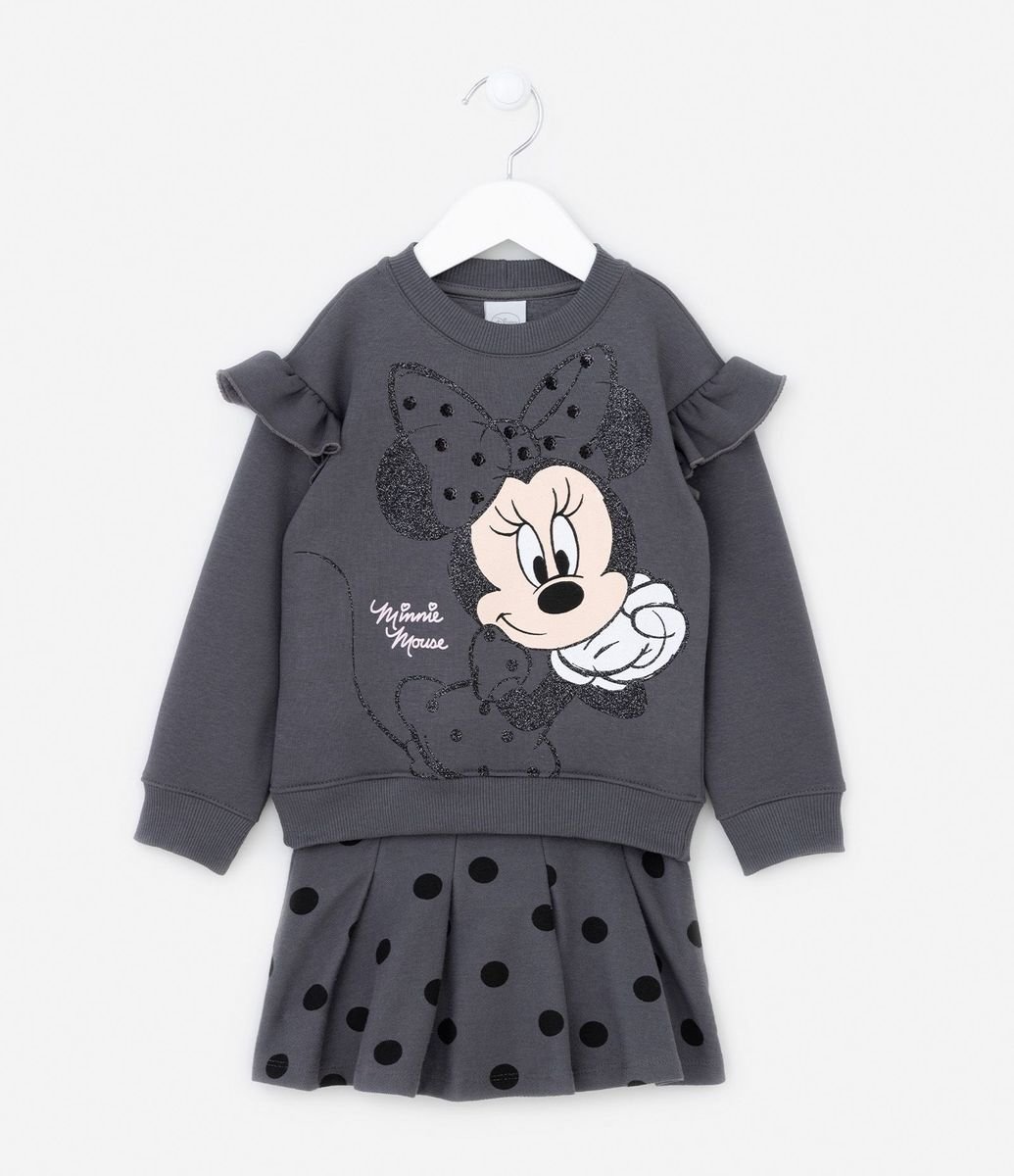 Conjunto Infantil en Algodón con Estampado de la Minnie y de