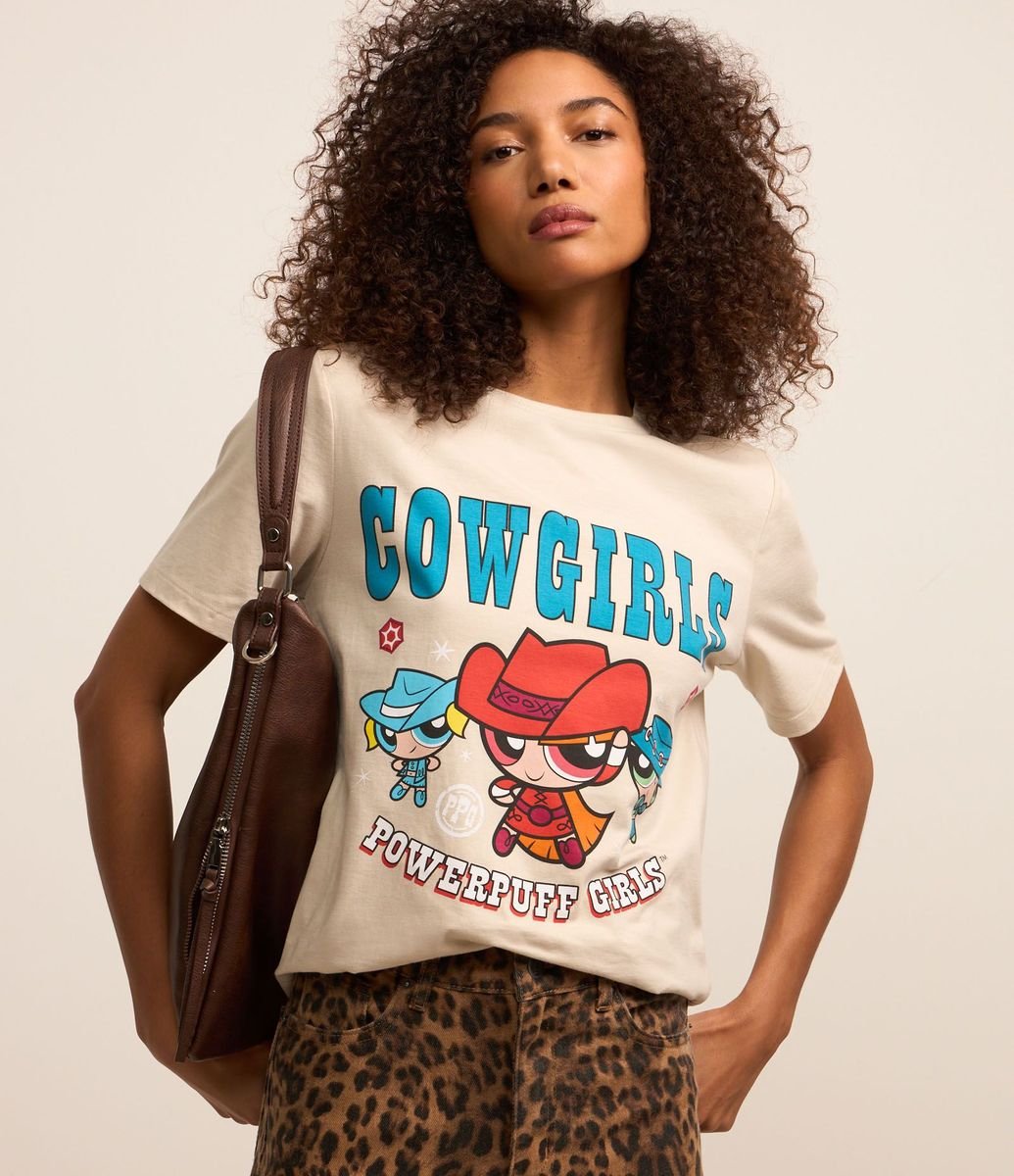 Remera Alargada en Algodón con Estampa Chicas Superpoderosas Renner