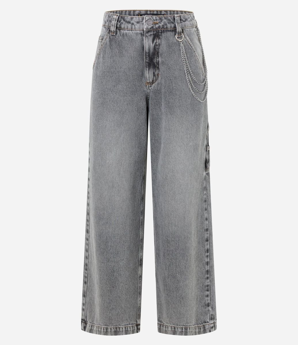 Pantalon Skater Jeans Cadena Lateral Pantalones Con Cadena Para